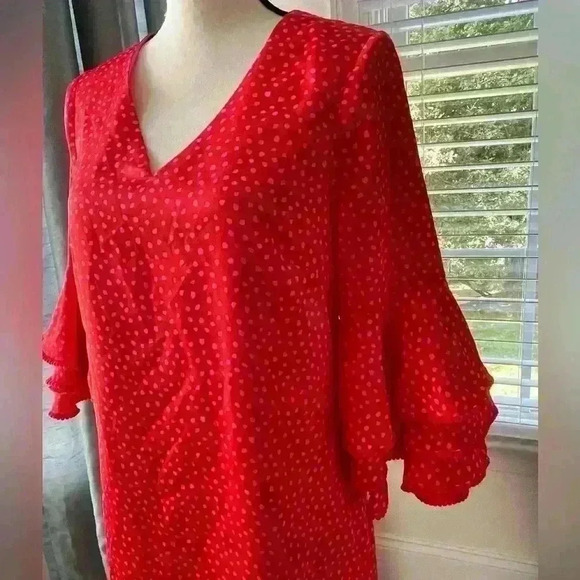 Julie Brown NYC Size 6 Dress Mini red with pink dots and lining - Picture 11 of 11